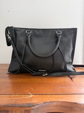 Rebecca Minkoff Black Pebbled Leather Crossbody Satchel